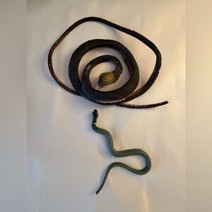 Black Rubber Coiled Snakes set of two